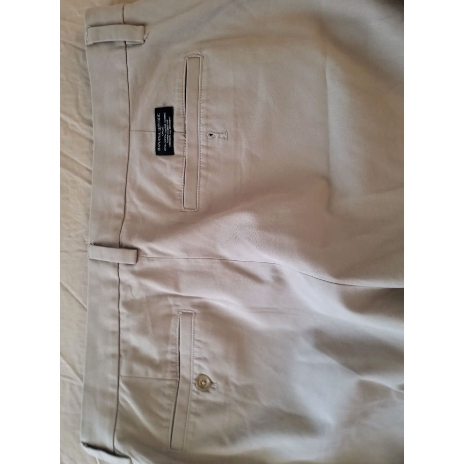 Banana Republic Banana Republic Pants Mens Dress Pants 35x32 Beige Cotton Regular 35 Inseam 32 Chino Trouser Slacks Size US 35 - 2 Thumbnail