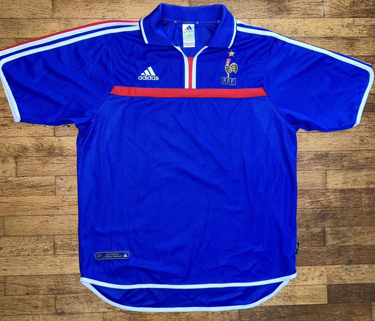 Adidas France 2000 authentic home shirt -ZIDANE 10 Size US L / EU 52-54 / 3 - 2 Thumbnail
