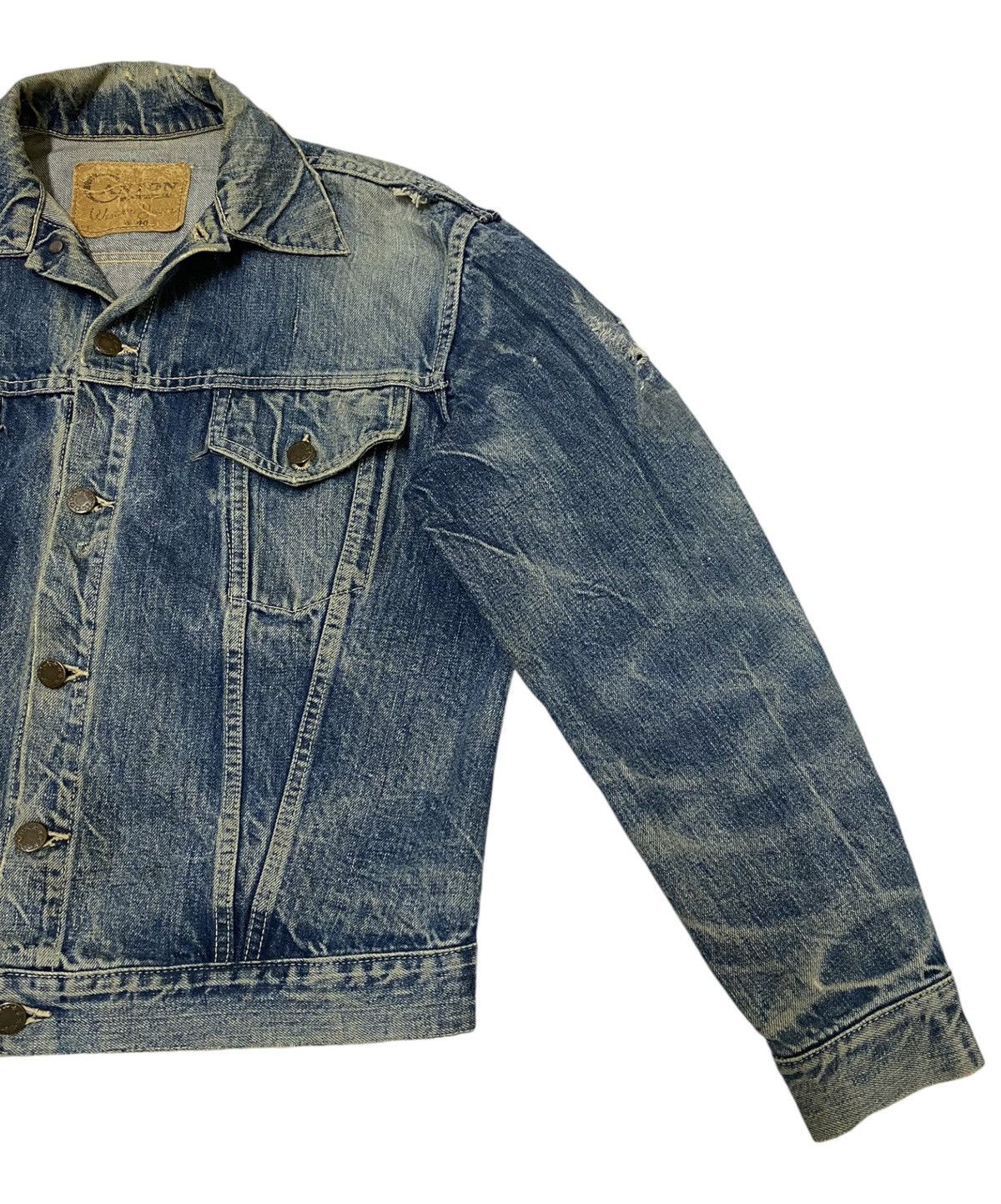 Japanese Brand × Vintage Vintage Canton Wastern Jeans Distressed Trucker Jacket (C3) Size US L / EU 52-54 / 3 - 3 Thumbnail