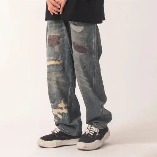 Jean Ishihara x Saori Patchwork Baggy Jeans Size US 28 / EU 44 - 8 Thumbnail
