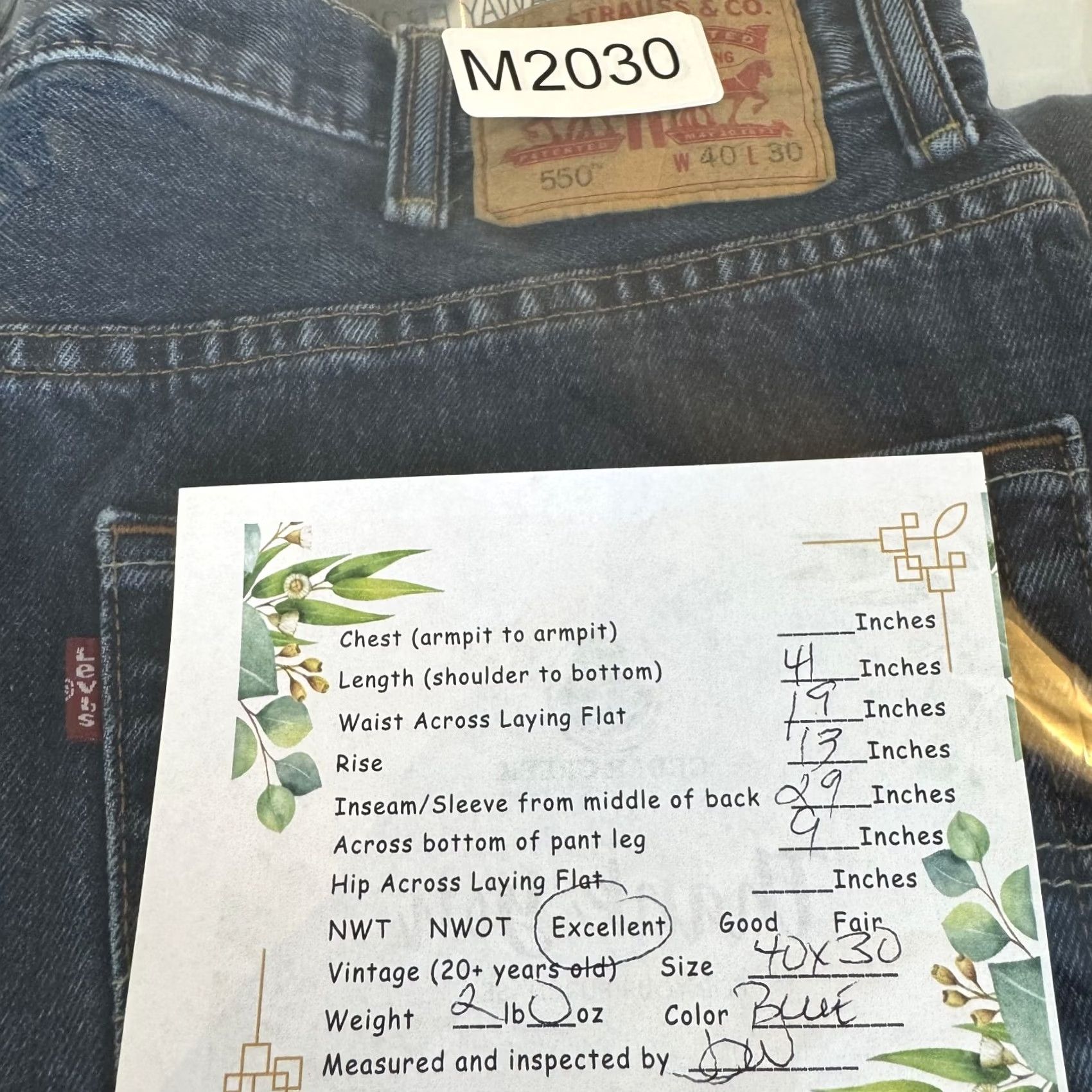 Levi's Levi's Jeans 550 Men Blue Denim Relaxed Straight High-Rise 40 X 30 Regular Size 38 Inseam 30 Zip Fly Button Fly Mens Size US 40 / EU 56 - 8 Thumbnail