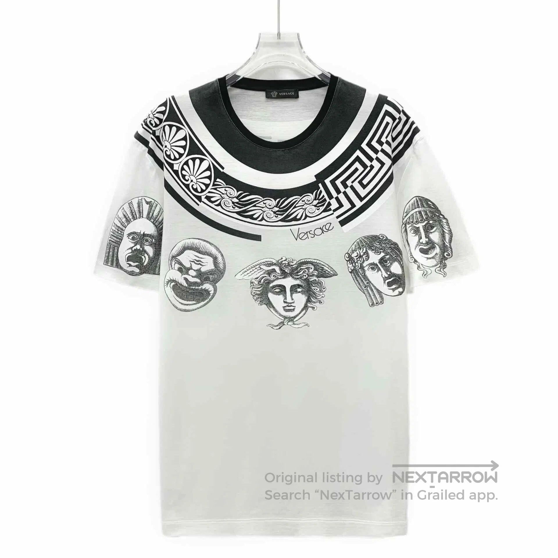 Versace Versace White Baroque Print Cotton T-Shirt. Size US M / EU 48-50 / 2 - 1 Thumbnail