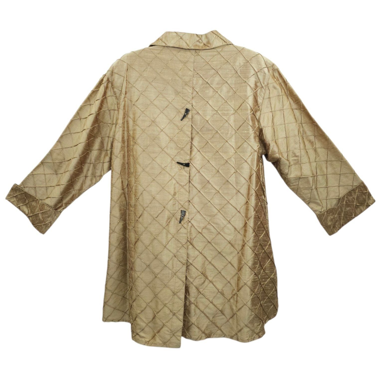 Other Yak Magik Jacket L Gold Metallic Vtg Diamond Pintuck Quilted Size L / US 10 / IT 46 - 2 Thumbnail