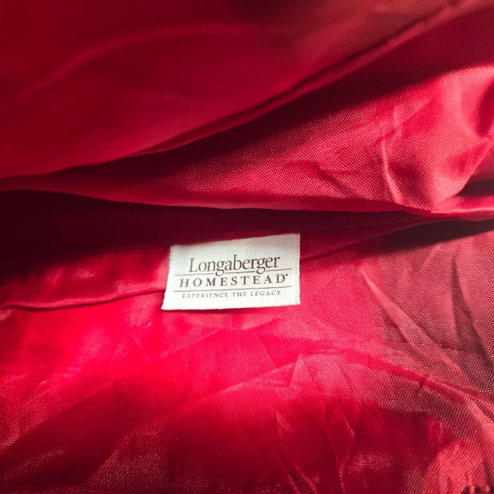 Vintage Longaberger Bag 14" Fabric Gift Tote Red Denim Plaid Tote Women 14" Red Denim Plaid Fabric Gift Tote Bag Longaberger Size ONE SIZE - 5 Thumbnail