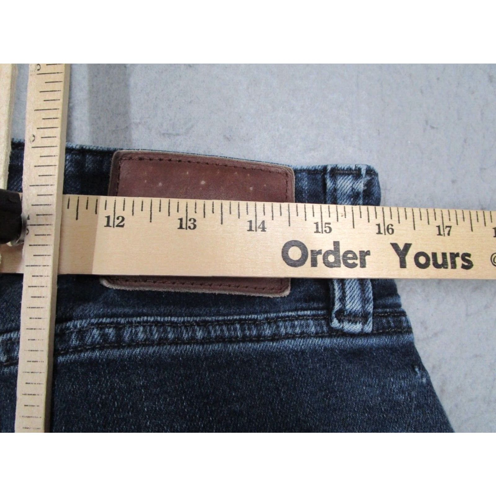 Denime Revtown Jeans Mens 32 Blue Sharp Straight Mid Rise Zip Fly 32x32 Denim Dark Classic City Modern 90s Mens Jeans Size US 32 / EU 48 - 7 Thumbnail