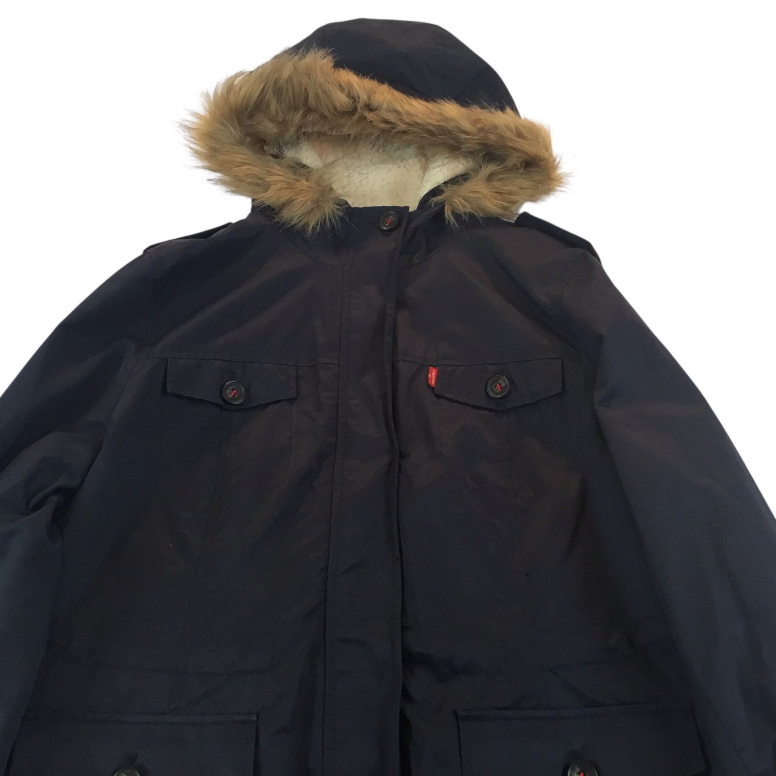 Levi's Levi's XL Parka Hood Sherpa Lined Snap Zip Faux Fur $180 NWT Size XL / US 12-14 / IT 48-50 - 2 Thumbnail