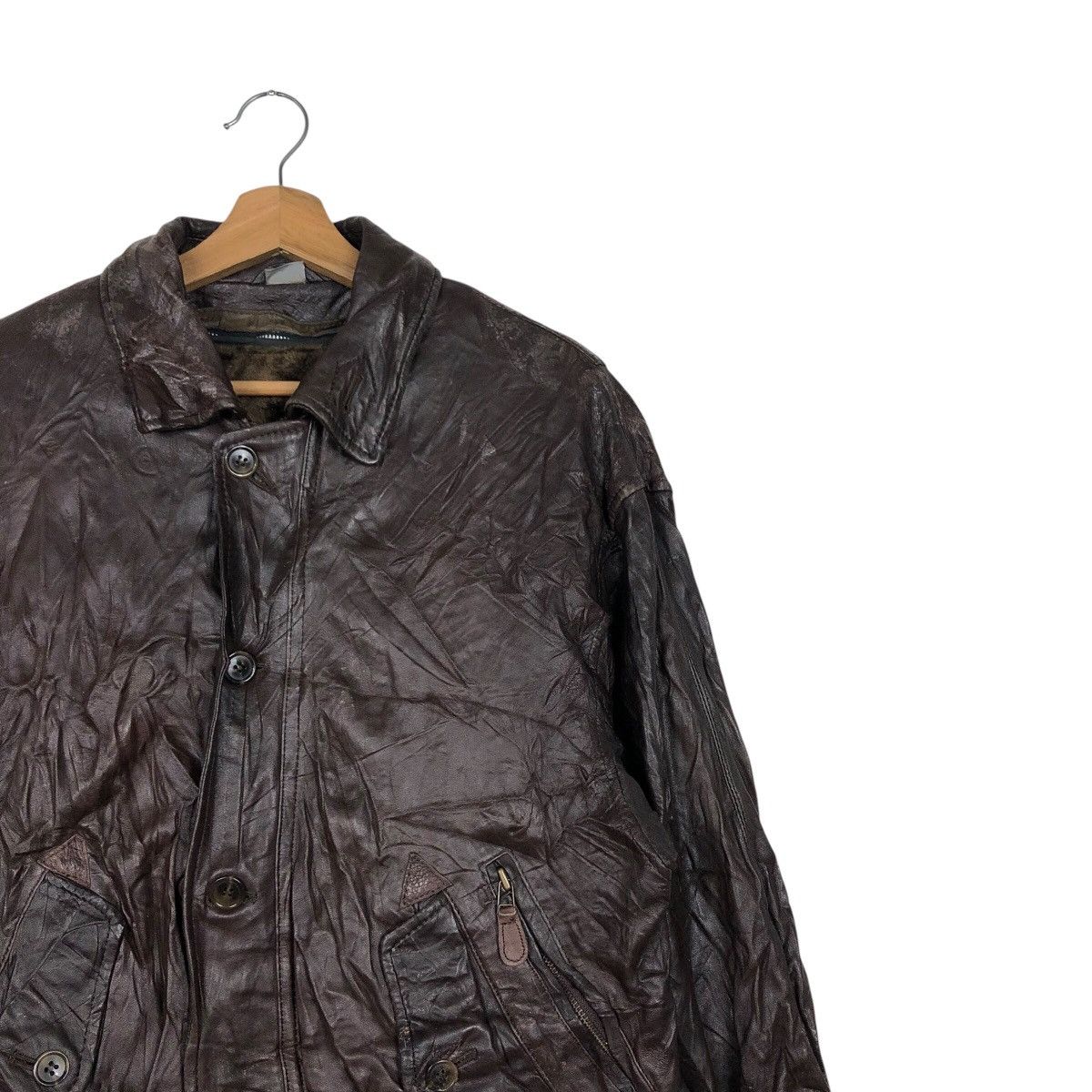 Japanese Brand 📌Vintage Leather Jacket Intermezzo Blanket Issey Miyake Size US L / EU 52-54 / 3 - 7 Thumbnail