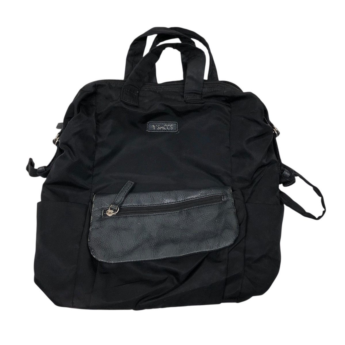 Yohji Yamamoto 📌Rich Black Bag Pack Biker Style Y'Saccs Bondage Design Size ONE SIZE - 10 Thumbnail