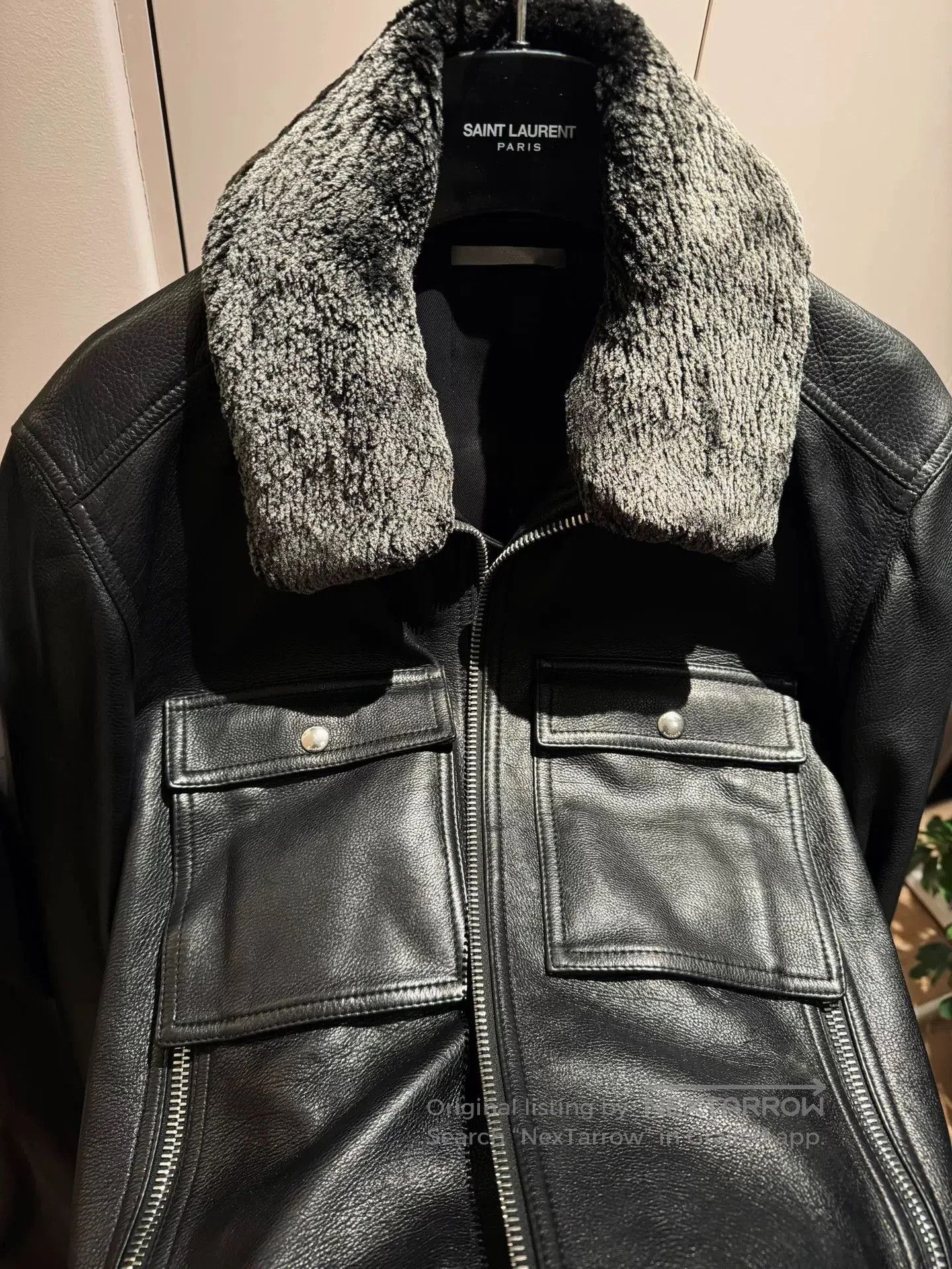 Dior dior homme leather jacket with fur collar. Size US L / EU 52-54 / 3 - 2 Thumbnail