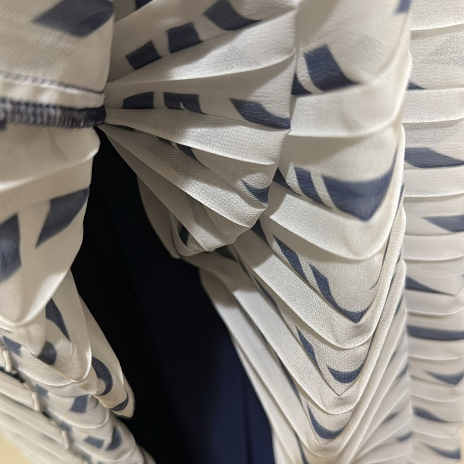 MICHAEL Michael Kors True Navy Zebra Pleated Maxi Dress 6