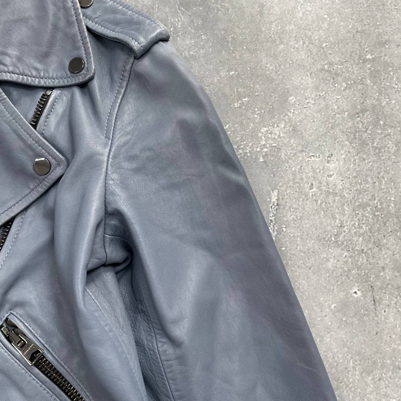 Allsaints Allsaints Fern Biker Leather Jacket Women’s Blue Size EU 38 Size M / US 6-8 / IT 42-44 - 17 Thumbnail