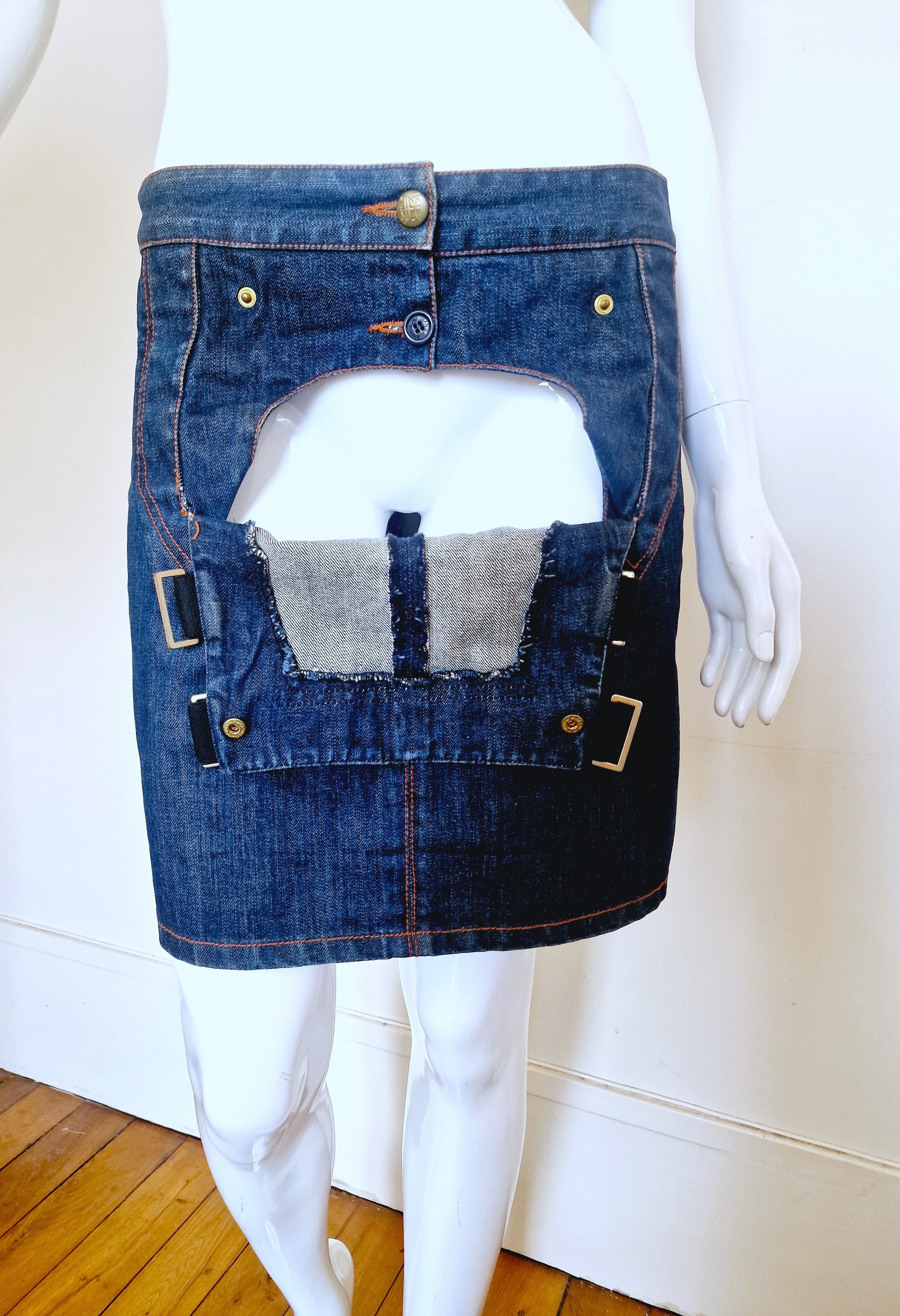 Jean Paul Gaultier Jean Paul Gaultier Open Front Cargo Corset Tactical Skirt Size 30" / US 8 / IT 44 - 2 Thumbnail