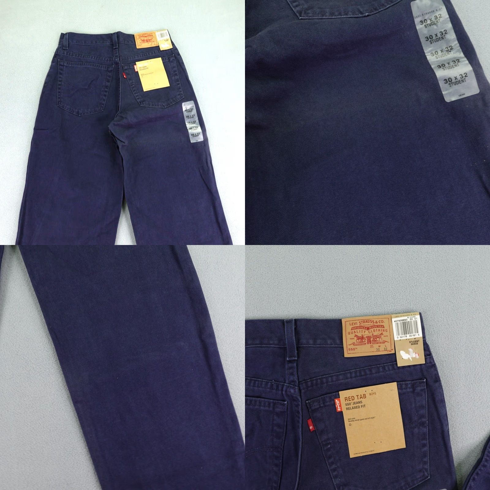 Levi's VINTAGE Levi's Jeans Men 550 Straight Relaxed Fit 30x32 Blue Denim Deadstock Y2K Men Size US 29 - 8 Thumbnail