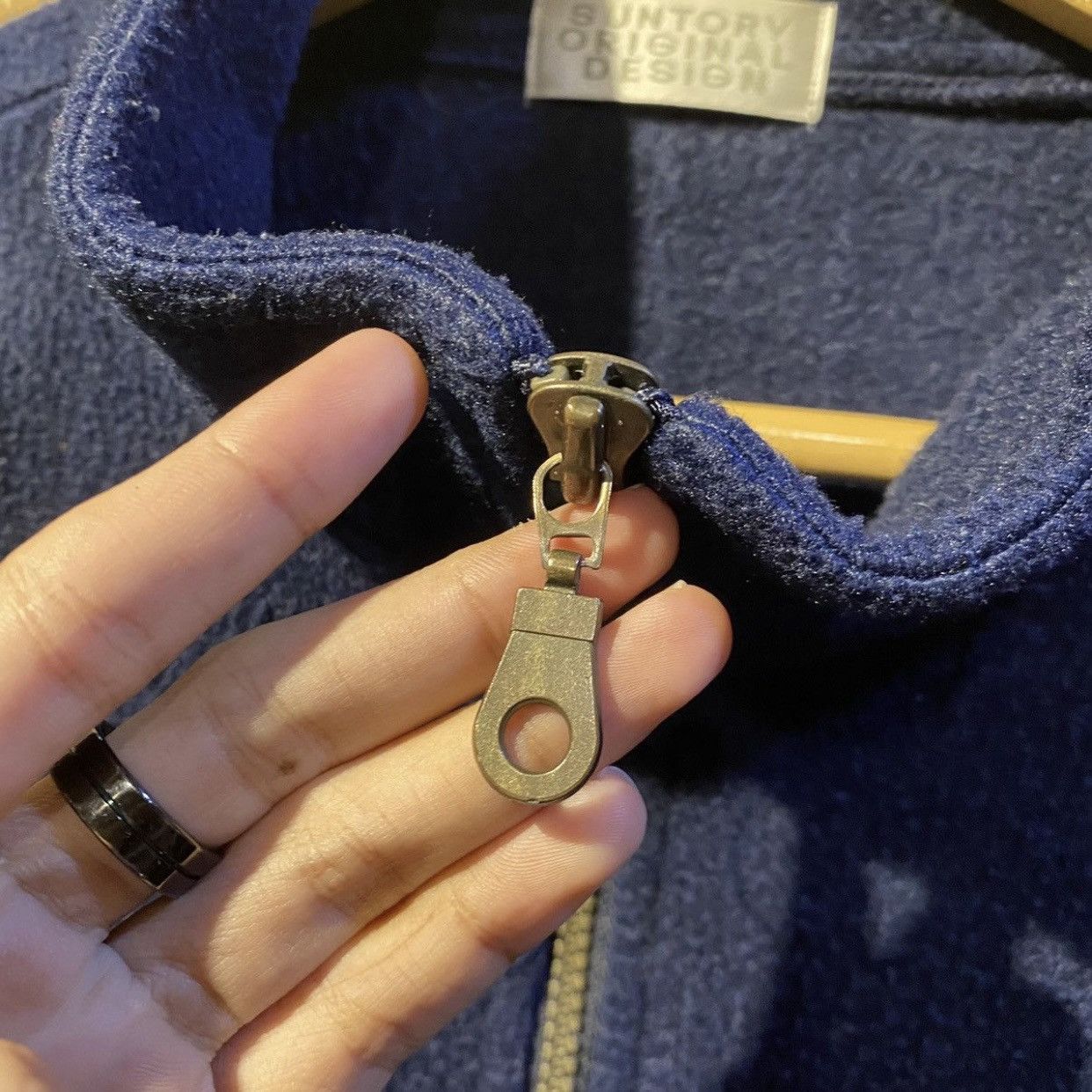 Designer × Vintage 90s Suntory Boss Coffee Fleece Basic Logo jackets Size US L / EU 52-54 / 3 - 6 Thumbnail