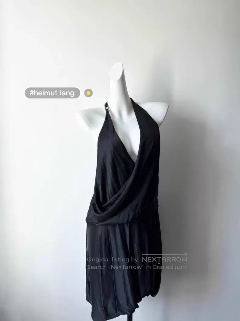 Helmut Lang Helmut Lang Irregular Drape Silk Glossy Dress Size S / US 4 / IT 40 - 1 Thumbnail
