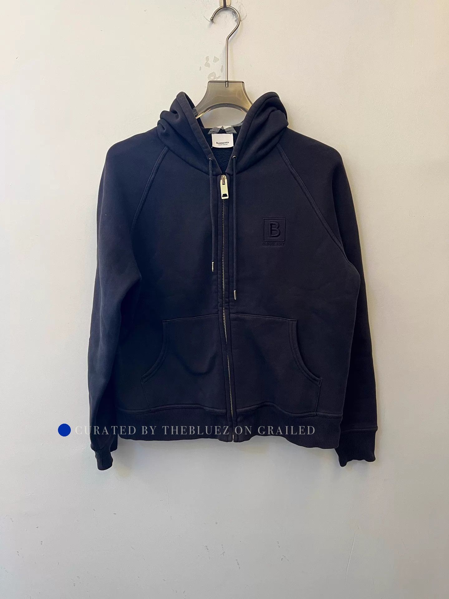 Burberry Hooded Logo Jacket in Navy Blue Size US L / EU 52-54 / 3 - 1 Thumbnail