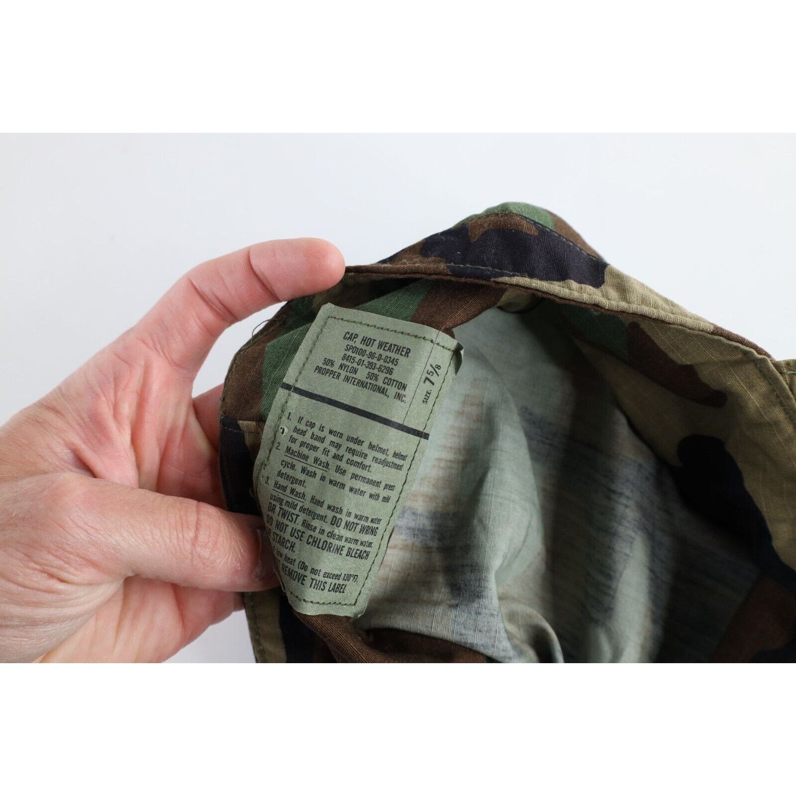 Vintage Vintage 90s Faded Military Issue Camouflage Hot Weather Cap Size ONE SIZE - 7 Thumbnail