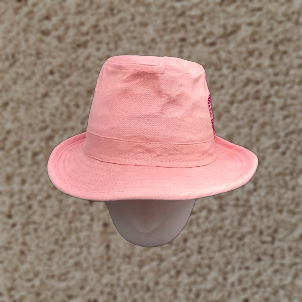 Disney Disneyland Vintage Pink Bucket Hat Cap Womens Cotton Bling Rhinestone Sequin Theme Park Size ONE SIZE - 1 Thumbnail