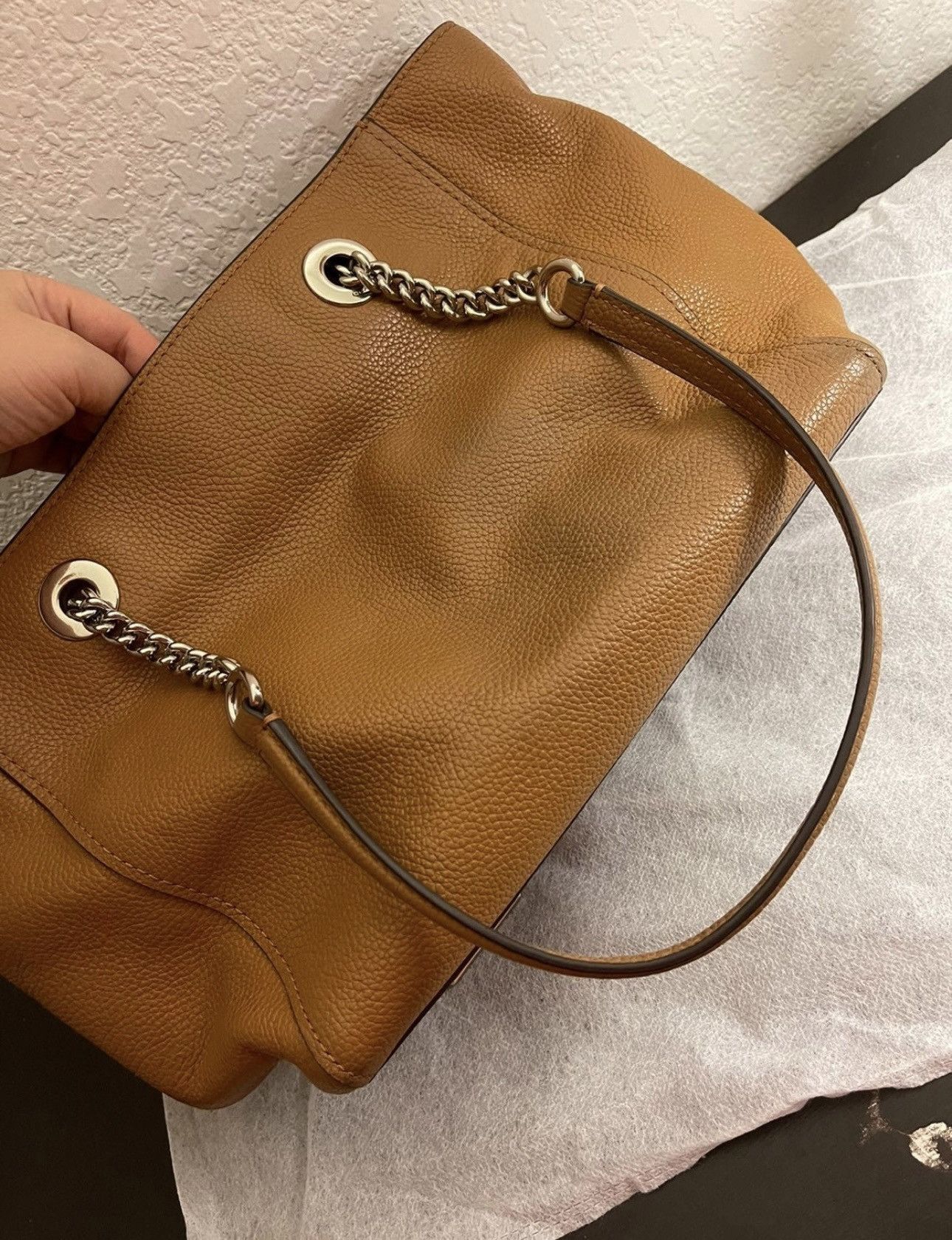 Coach Coach Turnlock Chain Tote Leather in Brown color Size ONE SIZE - 7 Thumbnail