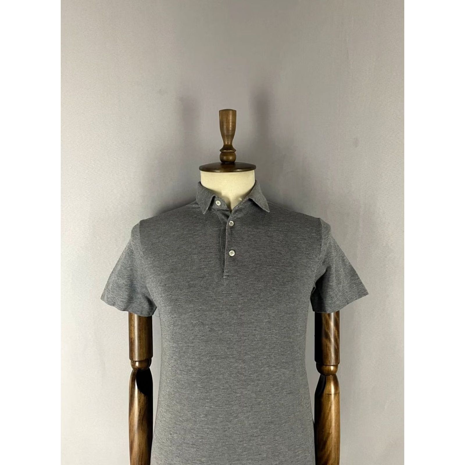Canali Canali Polo Shirt Mens Size 46 Gray Cotton Short Sleeve Collared Golf Size US XXL / EU 58 / 5 - 4 Thumbnail