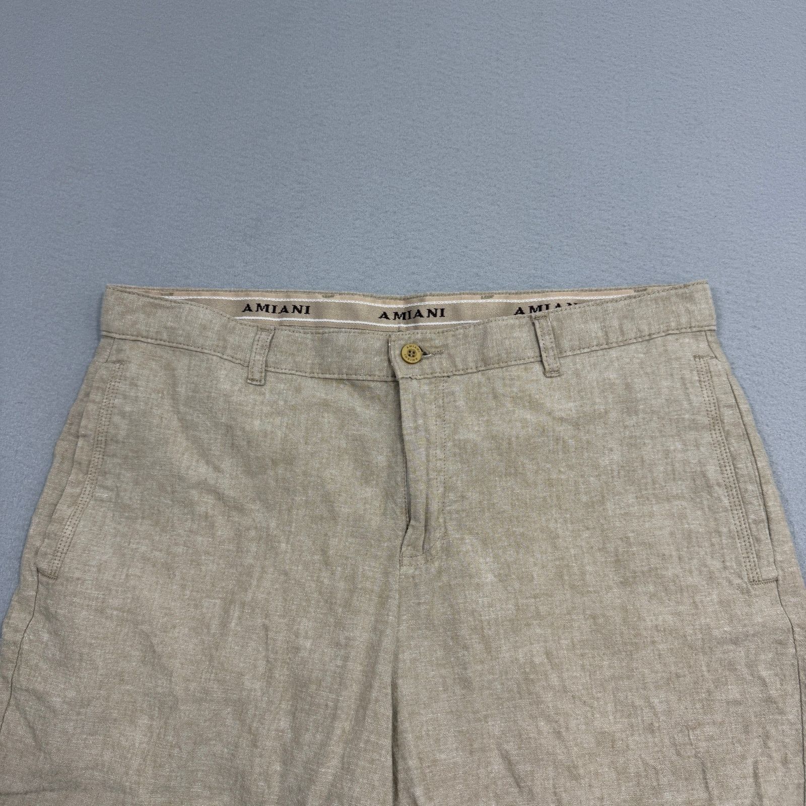 Armani Exchange Armani Exchange Shorts 36 Tan 12" Inseam A/X Linen Blend Size US 36 / EU 52 - 2 Thumbnail