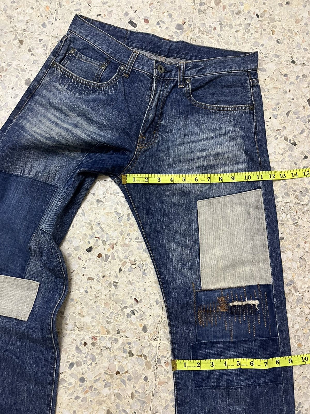Japanese Brand Japanese brand distressed patchwork denim Size US 32 / EU 48 - 10 Thumbnail
