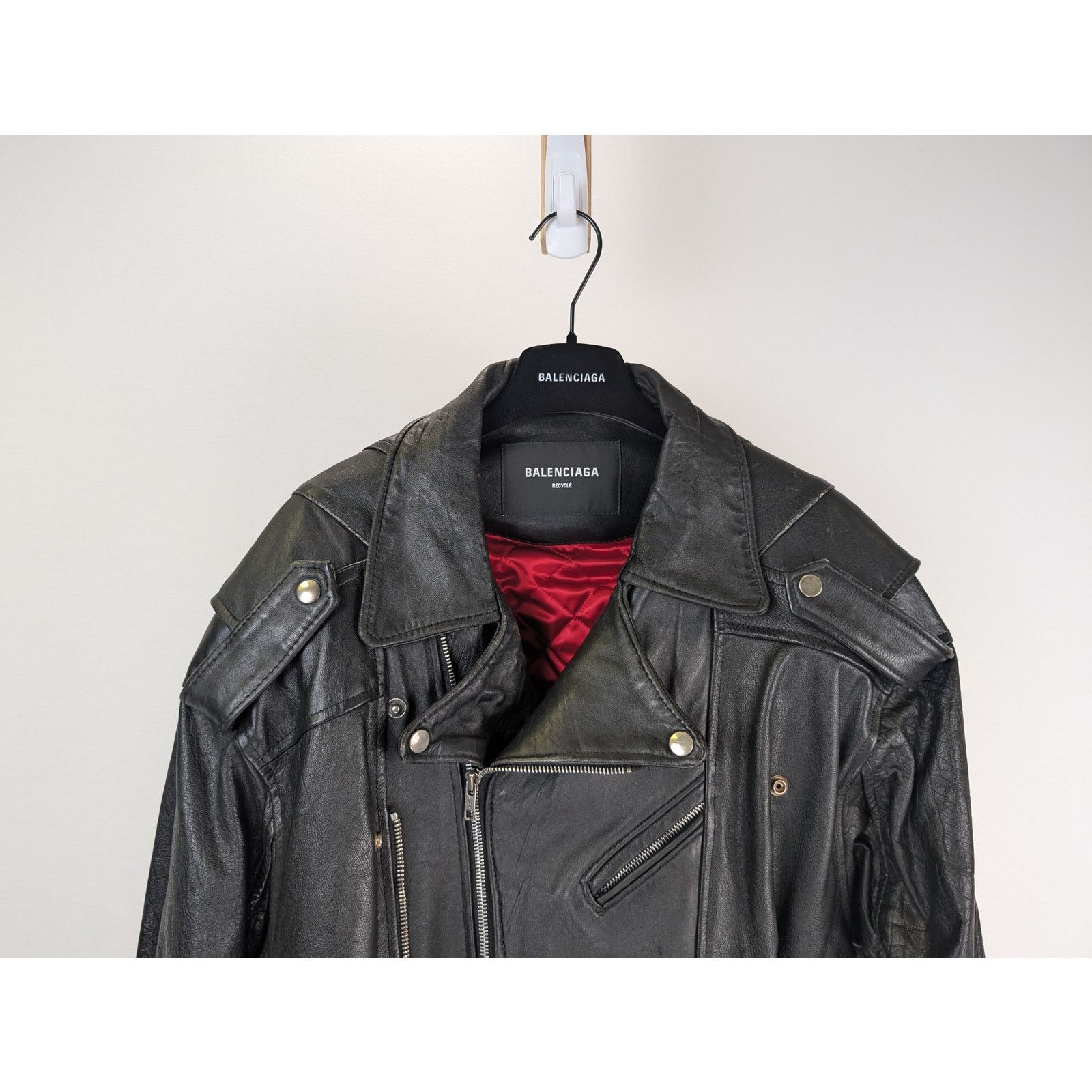 Balenciaga o1rshd1 Upcycled Biker Jacket in Black Size US M / EU 48-50 / 2 - 2 Thumbnail