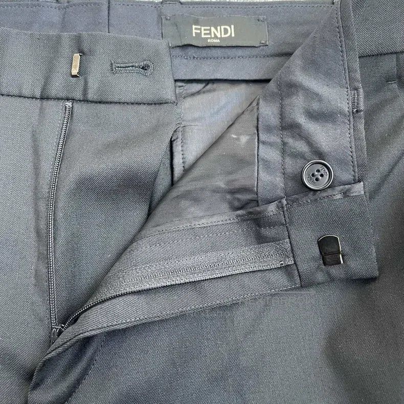 Fendi Fendi Solid Color Pure Wool Tapered Pants - Black Size 50L - 8 Thumbnail