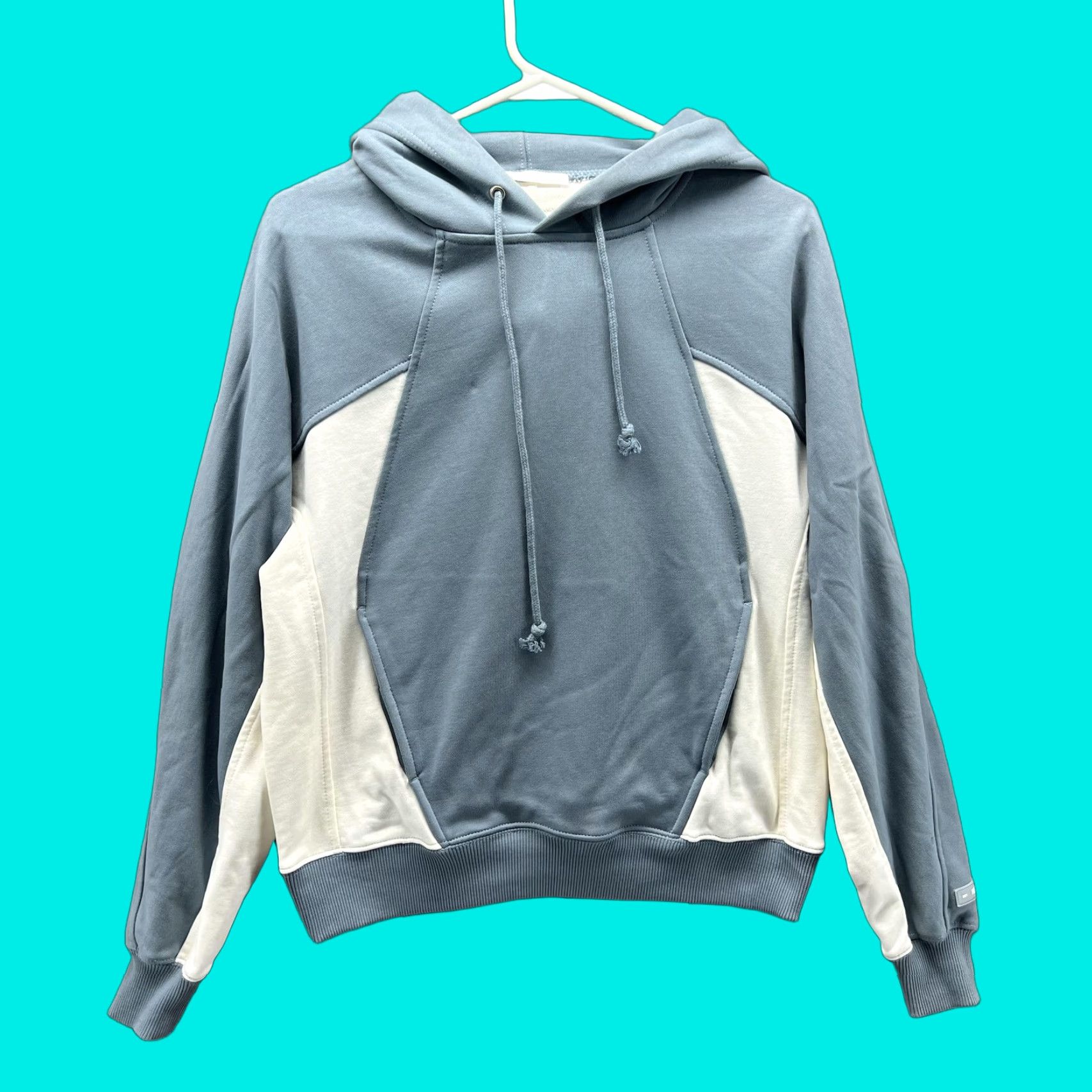 Helmut Lang Helmut Lang Hoodie Womens XS Blue Colorblock Fleece Raglan Pockets Pullover Size XS / US 0-2 / IT 36-38 - 1 Thumbnail