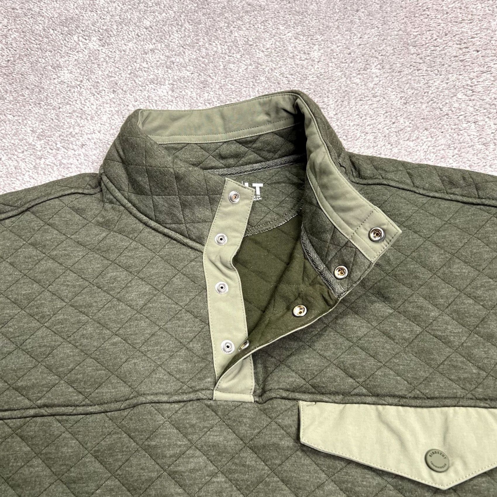 Orvis VINTAGE Ridgecut Toughwear Pullover Men’s LT Tall Green Quilted 1/4 Snap Sweater NWT Size US L / EU 52-54 / 3 - 5 Thumbnail