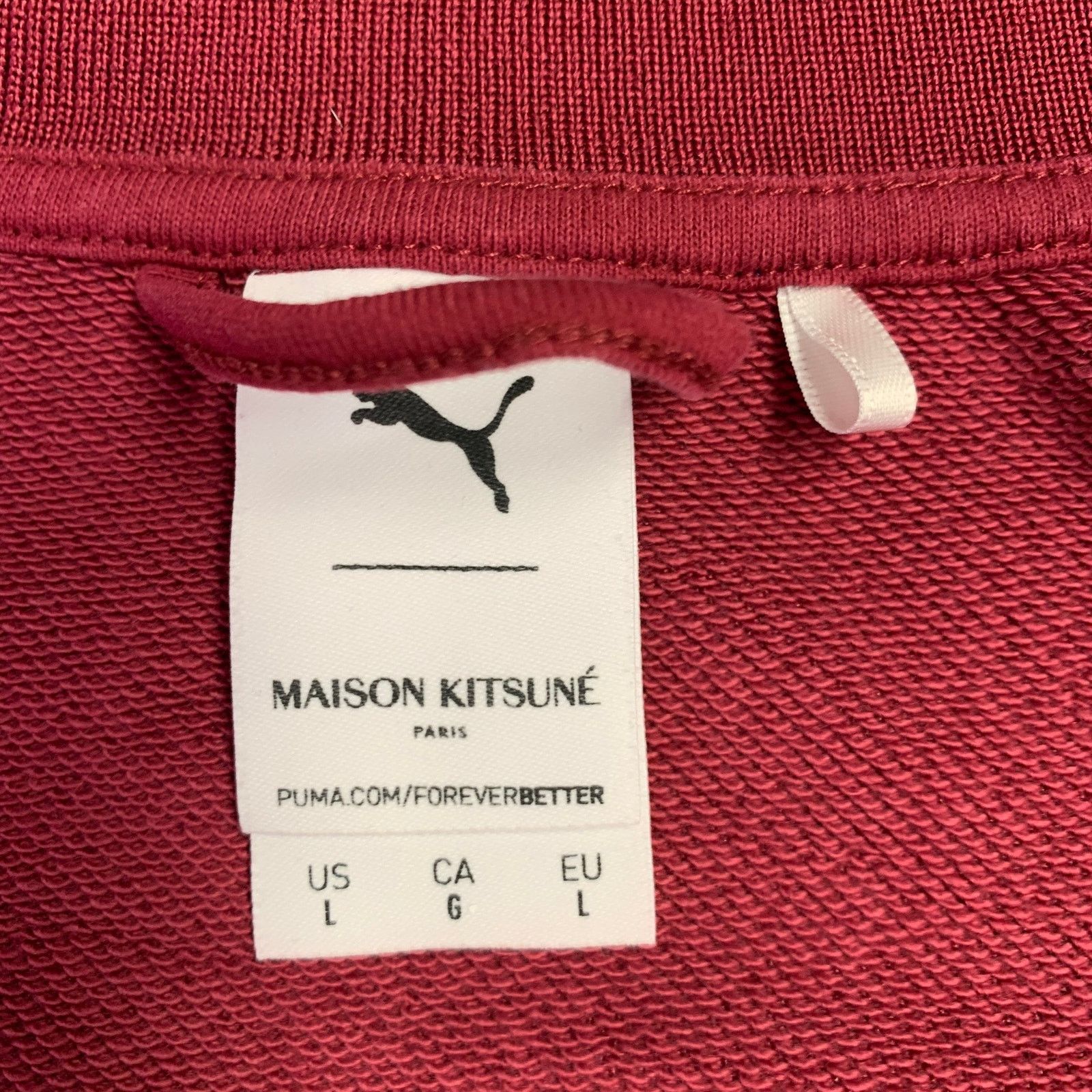 Maison Kitsune L Burgundy Blue White Color Block Track Jacket Size US L / EU 52-54 / 3 - 5 Thumbnail