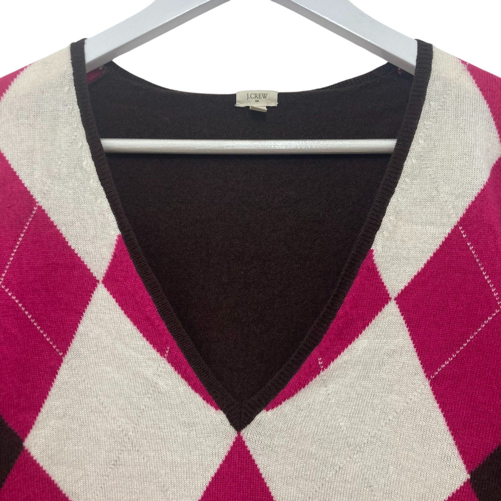 J.Crew J.Crew Argyle Wool Blend Sweater Size L / US 10 / IT 46 - 6 Thumbnail