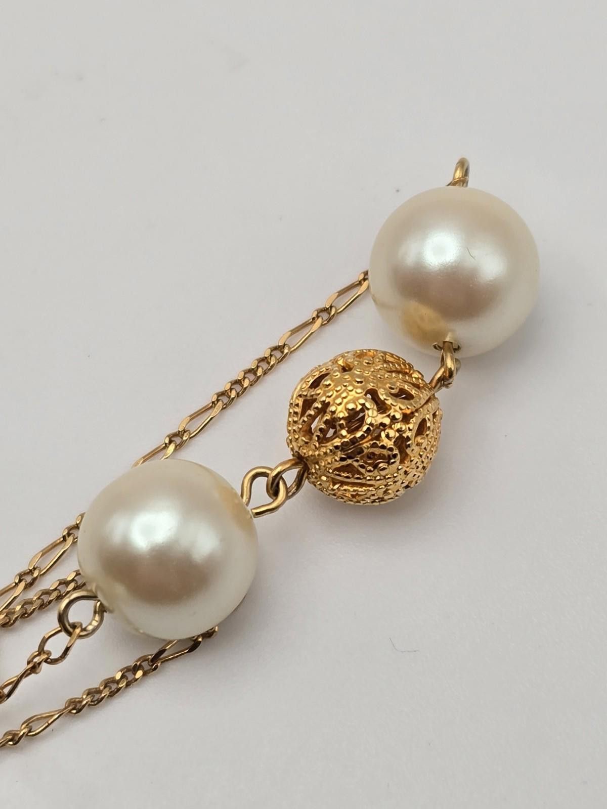 Other Vintage GJD Mexico Necklace 30" Gold Tone Filigree Pearls Size ONE SIZE - 5 Thumbnail