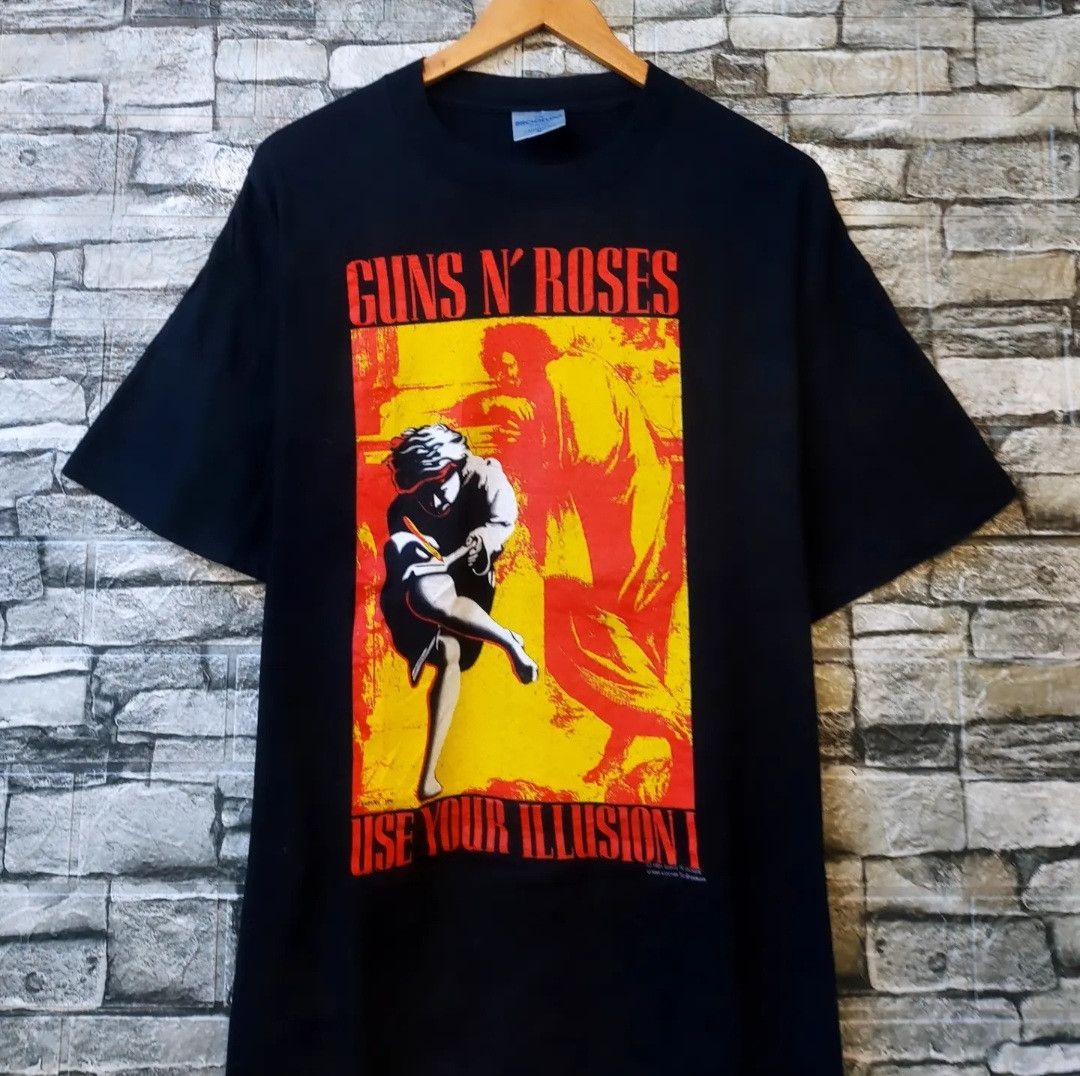 Band Tees Vintage 90's Guns N Roses Use Your Illusion Tour 1991-1992 Size US L / EU 52-54 / 3 - 3 Thumbnail