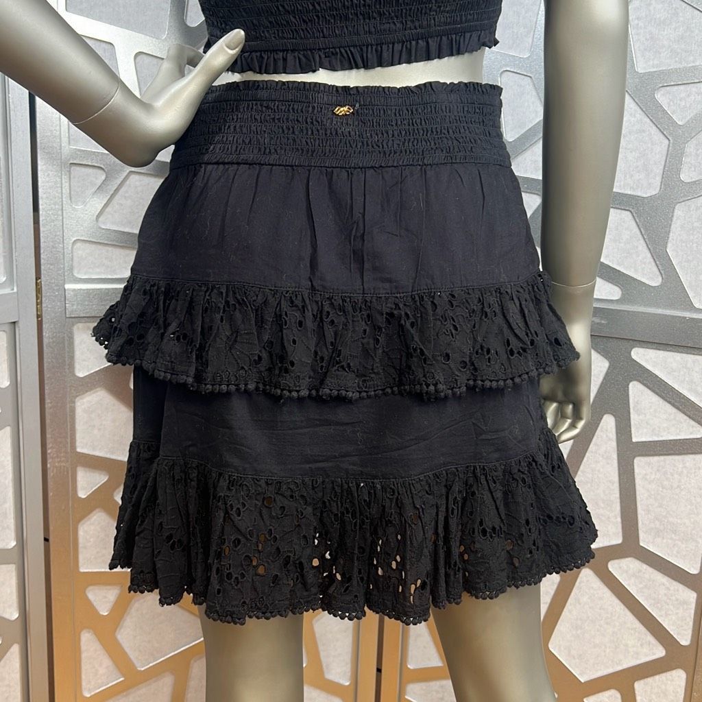 Topshop PQ Swim Midnight Ari Eyelet Top and Tired Mini Skirt NWT XS S (005) Size S / US 4 / IT 40 - 12 Thumbnail
