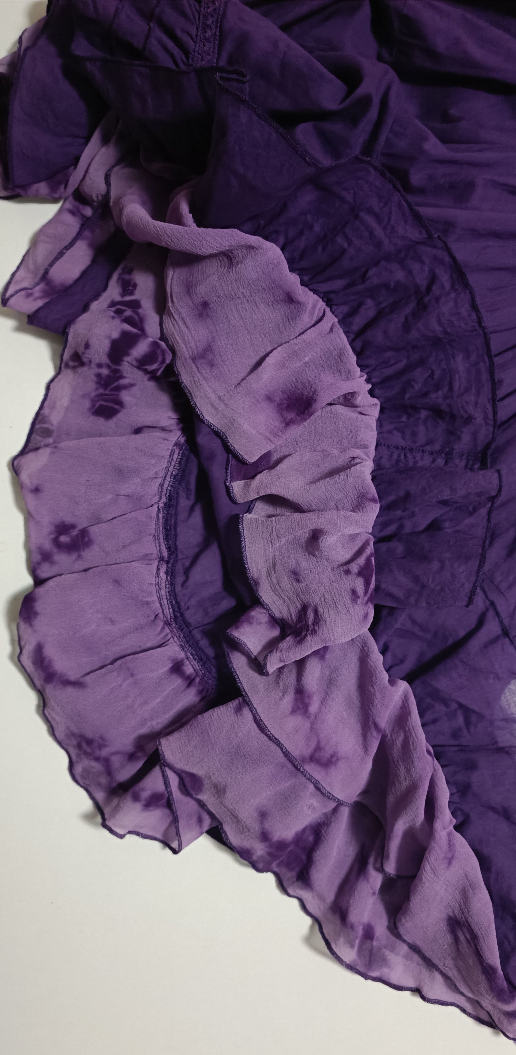 Jean Paul Gaultier Purple cotton skirt with silk ruffles Size 26" / US 2 / IT 38 - 20 Thumbnail