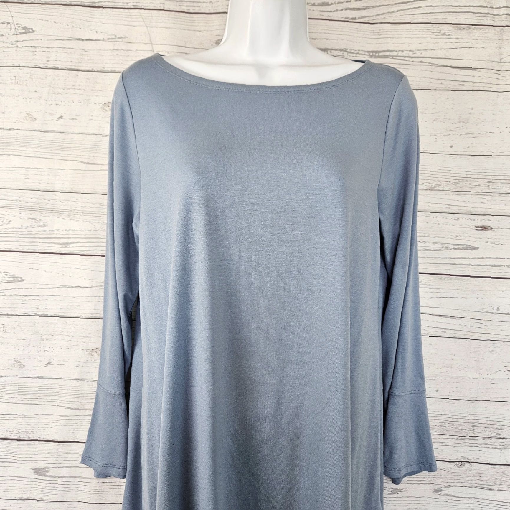 Eileen Fisher VINTAGE Eileen Fisher Womens Tunic Top Blouse Long Sleeve Sz S Solid Blue Tencel Blend Size S / US 4 / IT 40 - 2 Thumbnail