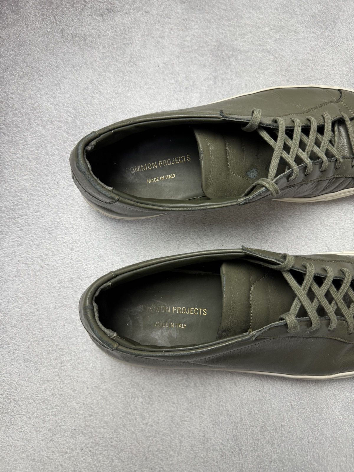Common Projects Common Projects Achilles Olive Leather Sneakers Size US12 Size US 12 / EU 45 - 13 Thumbnail