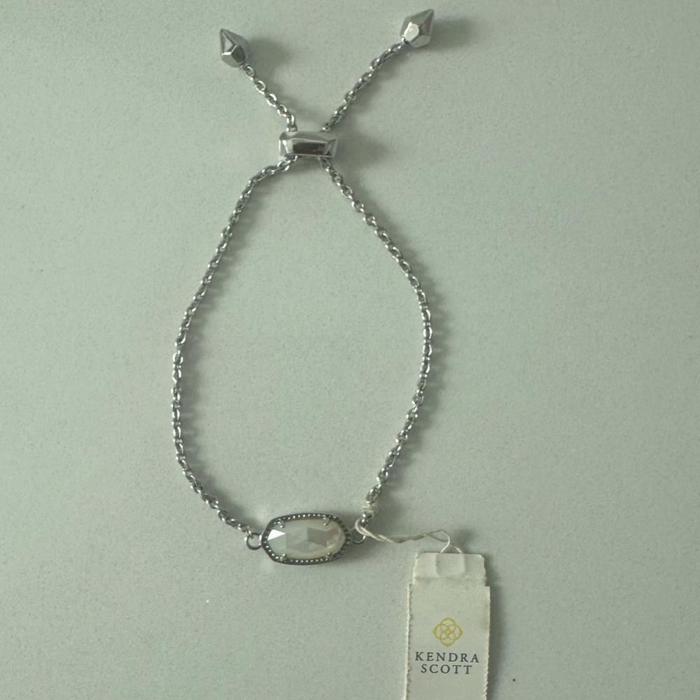 Designer Kendra Scott Elaina Silver Ivory Mother of Pearl Bracelet Size ONE SIZE - 2 Thumbnail