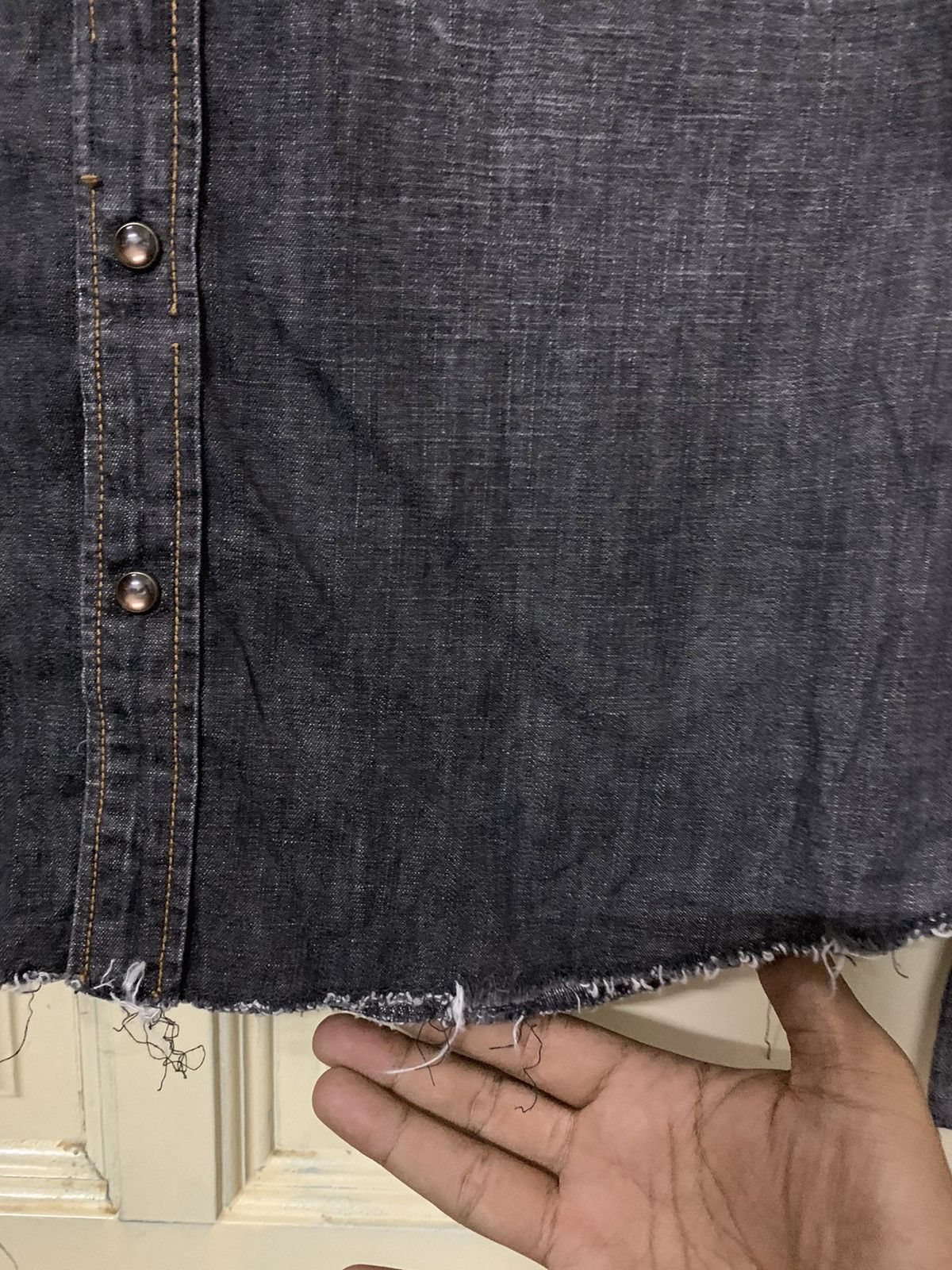 Ralph Lauren 💥Ralph Lauren Western Distressed Denim Black Size S / US 4 / IT 40 - 4 Thumbnail