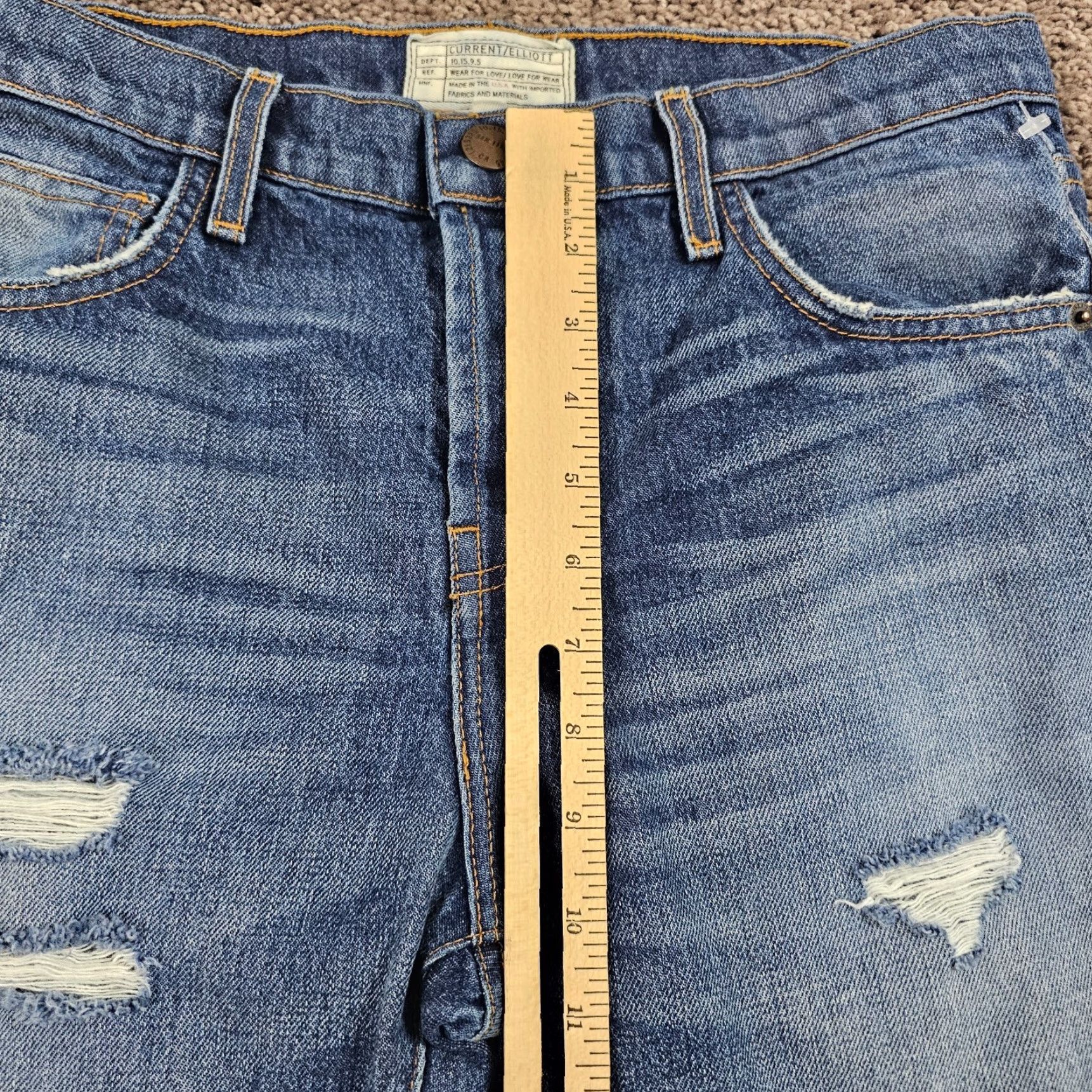 Vintage Current/Elliott Jeans Womens 26 Skinny Mid Rise Distressed Blue Denim 29x28 Size 26" / US 2 / IT 38 - 4 Thumbnail