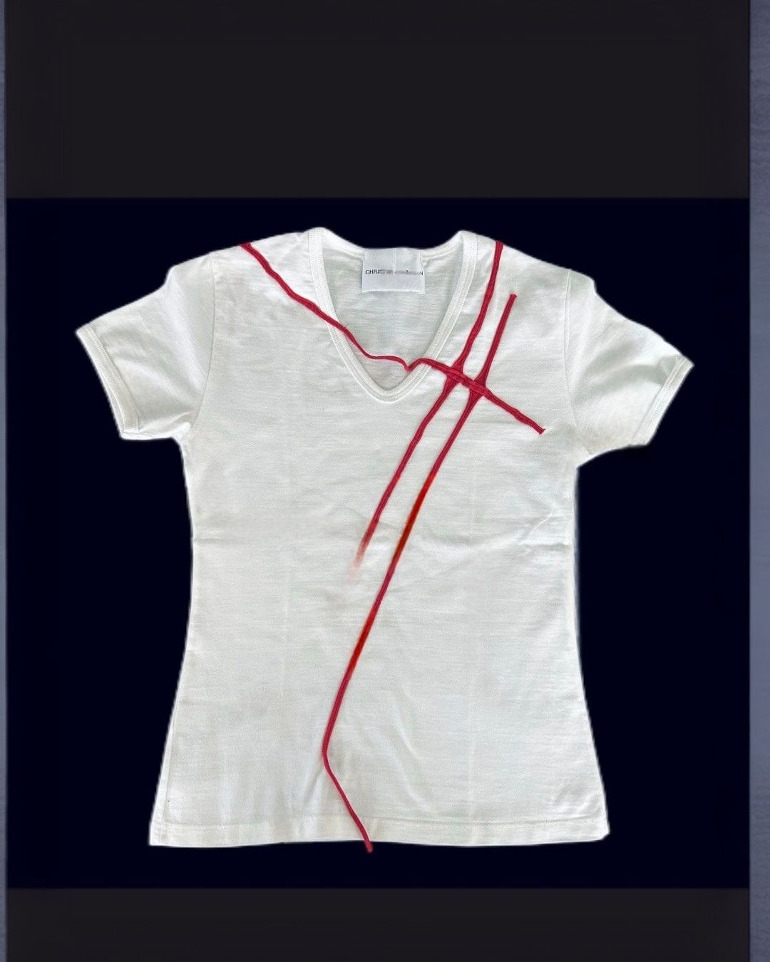Other Christoph Broich “Nano” Tee /red zig-zag cut detail Size XS / US 0-2 / IT 36-38 - 1 Thumbnail