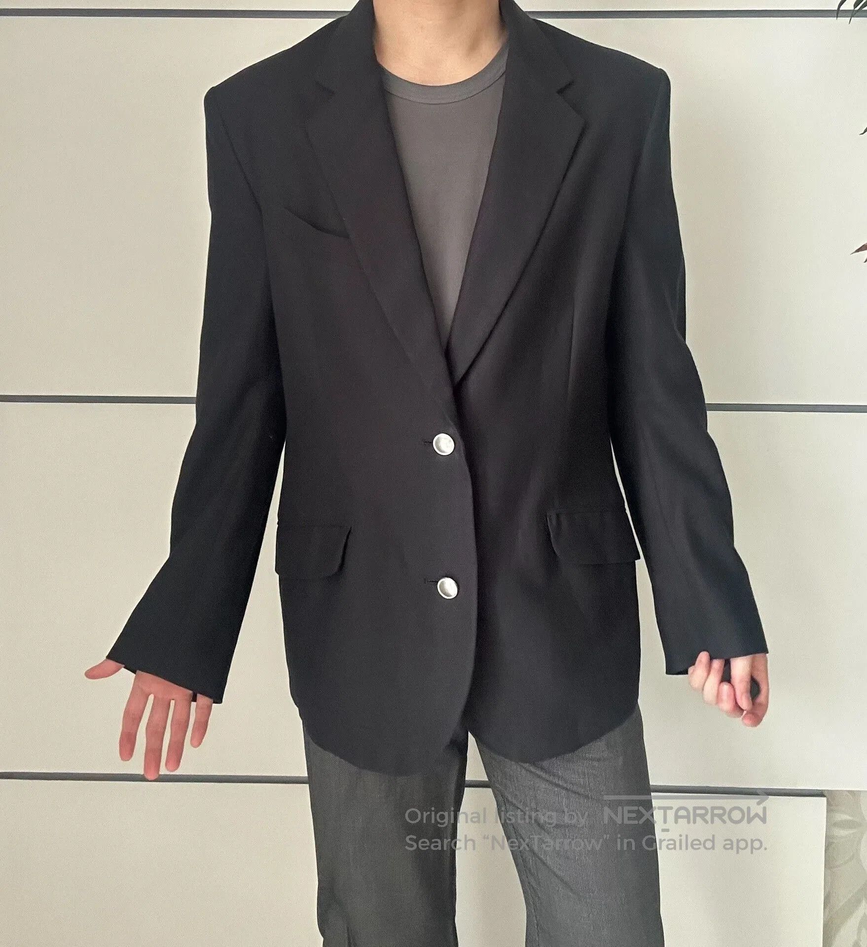 Sulvam SULVAM Distressed Blazer for Modern Style. Size US L / EU 52-54 / 3 - 6 Thumbnail