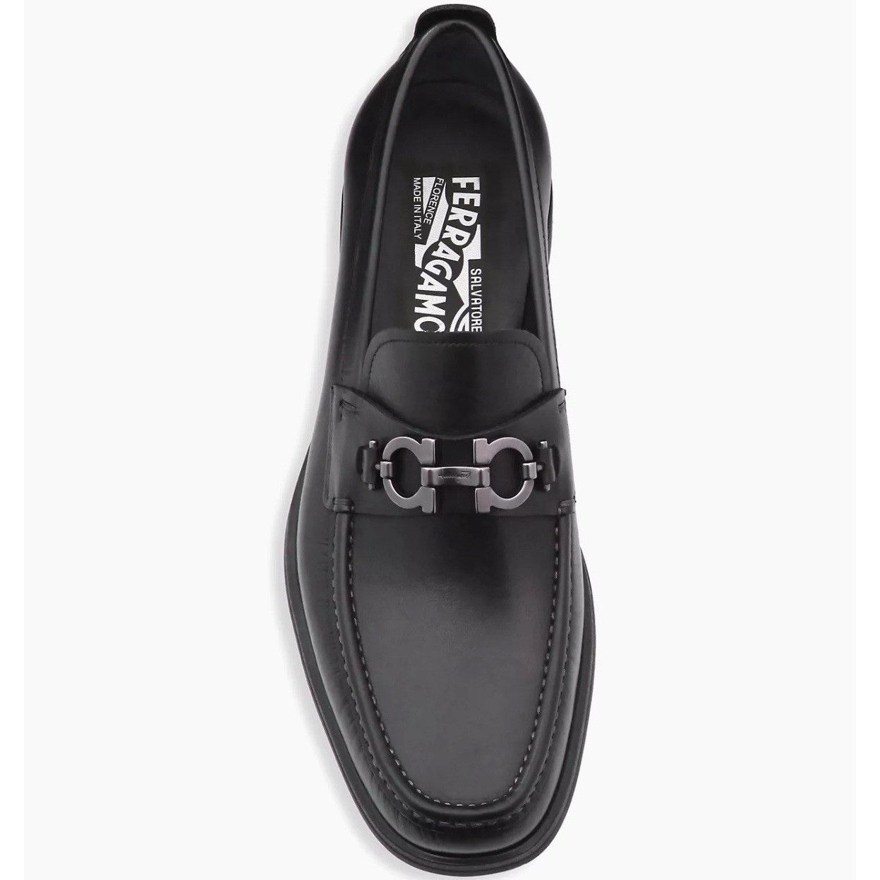 Salvatore Ferragamo David Mens Size 10 D Black Leather Gancini Shoes