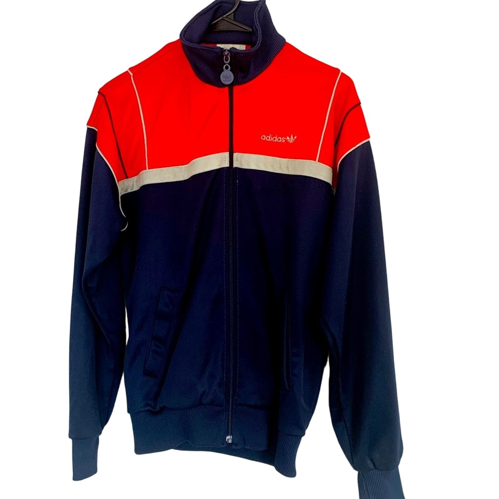 Adidas MENS VINTAGE 80’s ADIDAS TRACK JACKET RED NAVY SIZE S/M Size US M / EU 48-50 / 2 - 1 Thumbnail