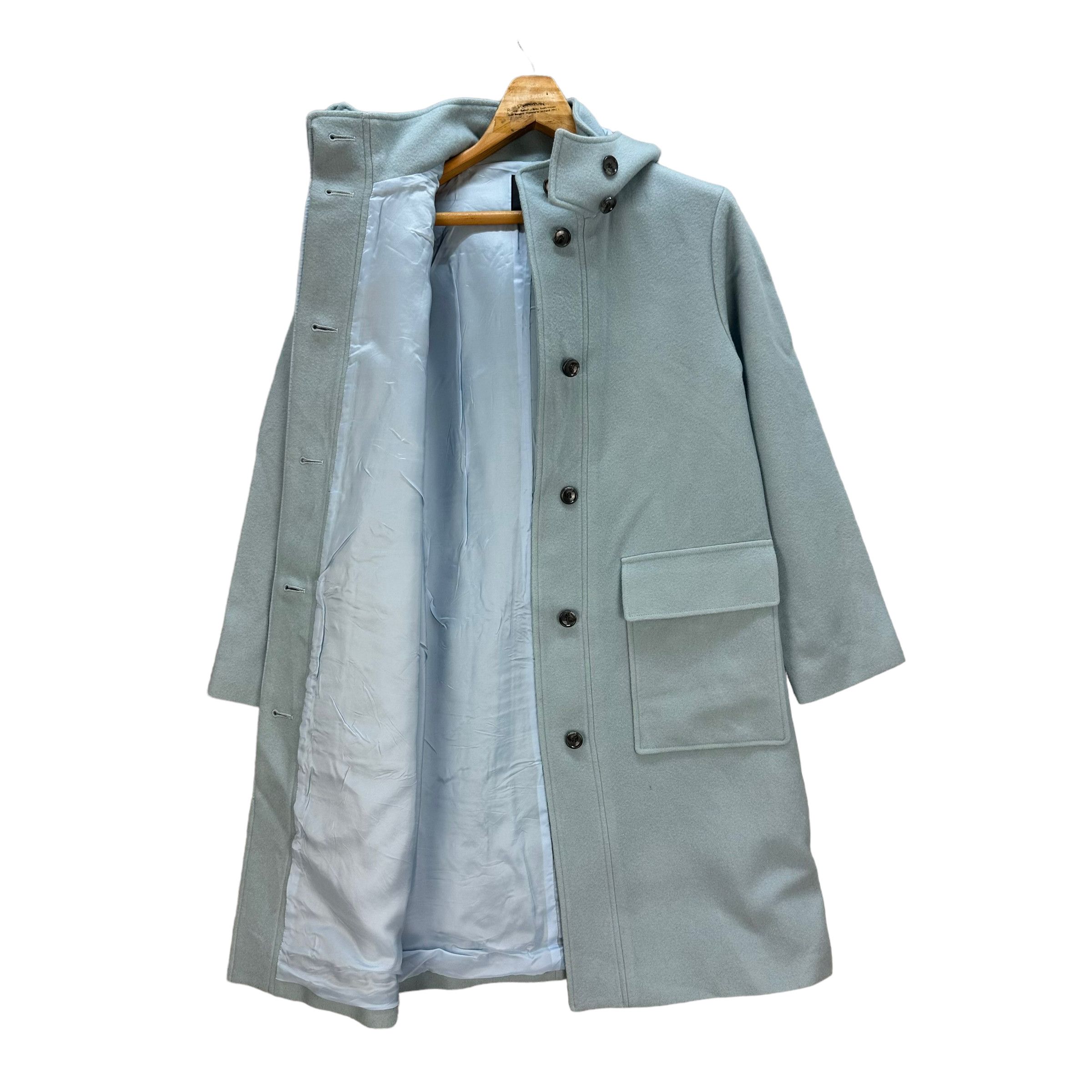 Theory THEORY HOODED BABY BLUE WOOL LONG COAT #8042-198 Size M / US 6-8 / IT 42-44 - 7 Thumbnail