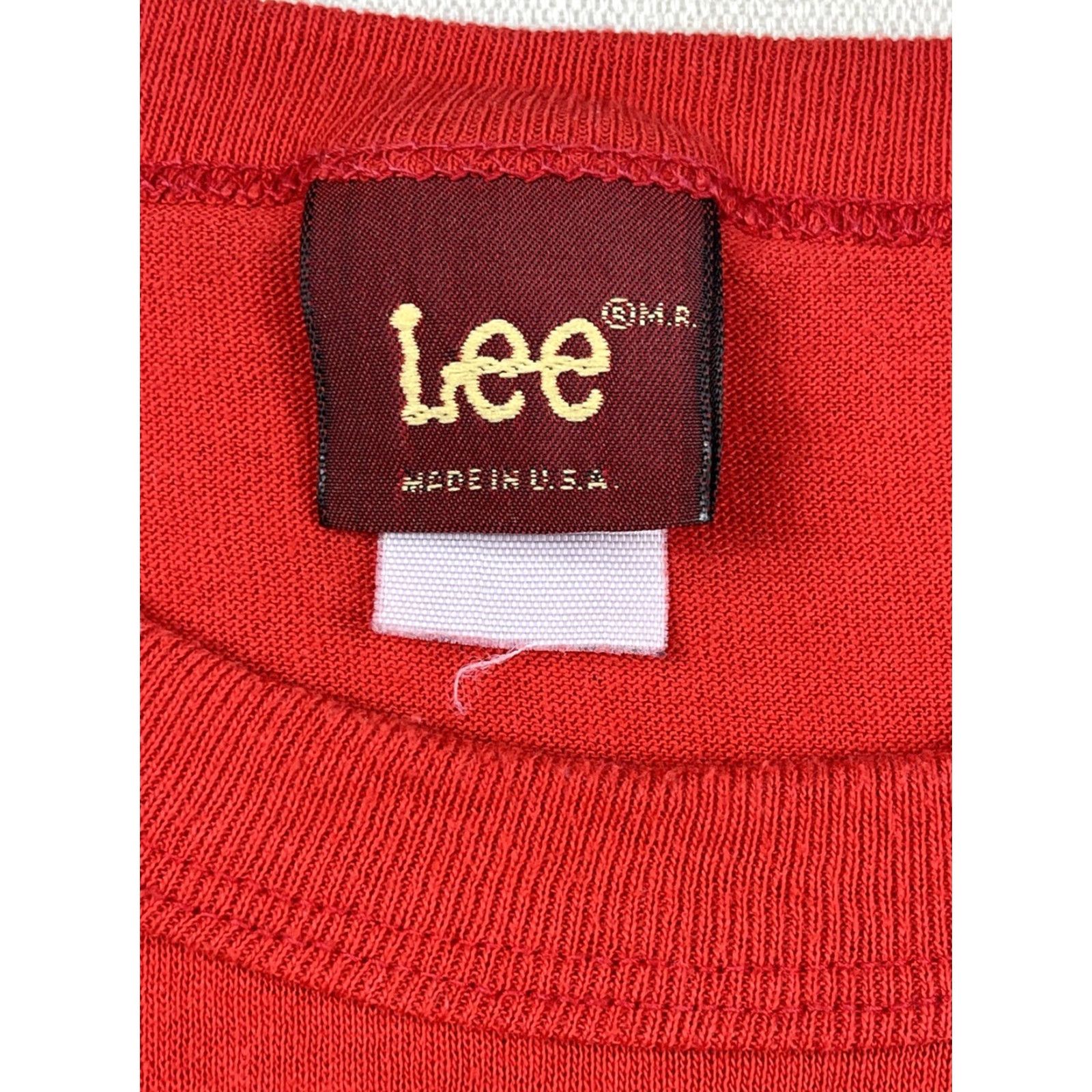 Lee VINTAGE Lee Logo T-Shirt 70s 80s Short Sleeve Regular Fit Adult Large Red Retro Mens Size US L / EU 52-54 / 3 - 3 Thumbnail