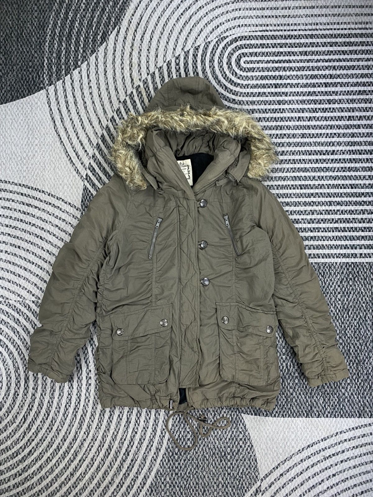 Japanese Brand Vtg Sky Bomber Military Multipocket Style Fur Hooded Parka Size US M / EU 48-50 / 2 - 1 Thumbnail