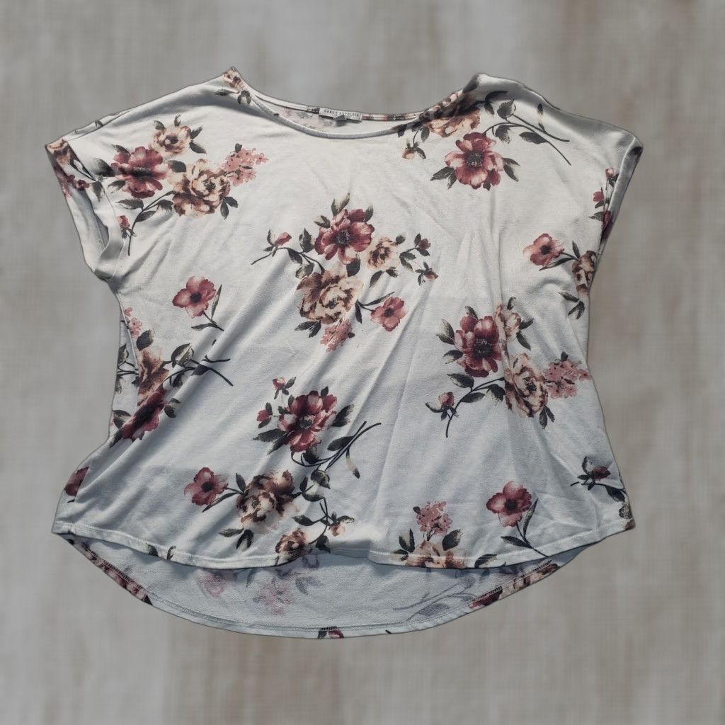 Vintage Envelope White W/ Red Floral Flowers Shirt Short Sleeve Adult Women's Size 2X Size XXL / US 16-18 / IT 52-54 - 1 Thumbnail