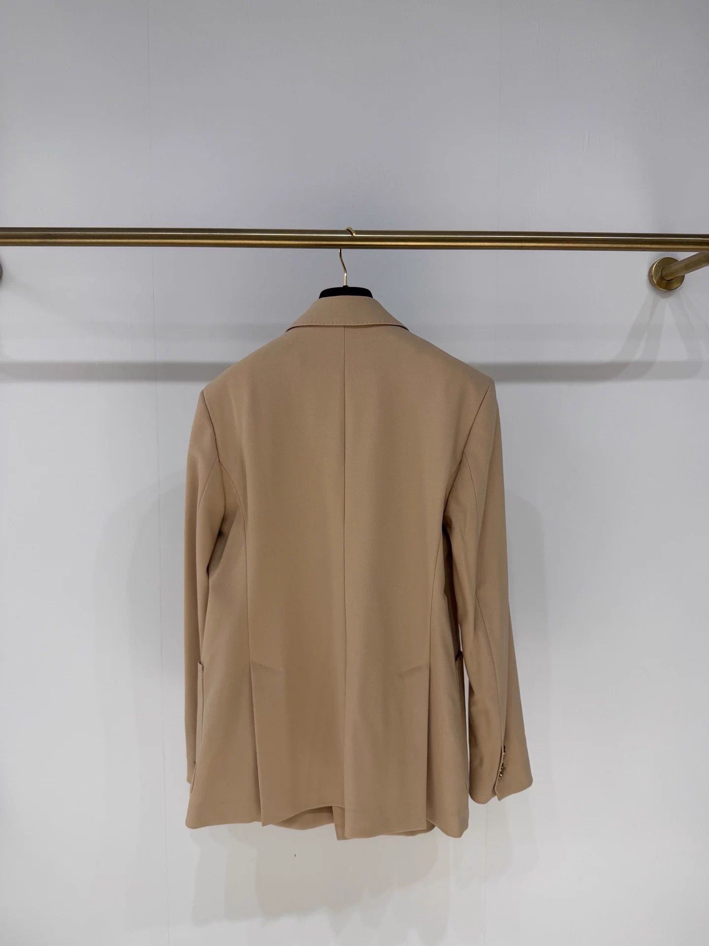 Max Mara MaxMara Gin Khaki DB Patch Pocket Wool Blend Blazer FR42 Size L / US 10 / IT 46 - 6 Thumbnail